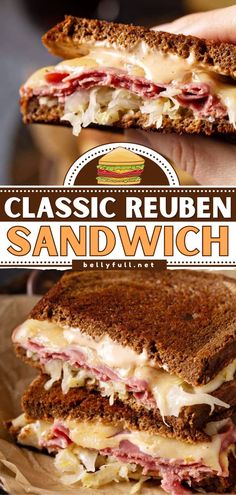 Classic Reuben Sandwich, sandwiches, dinner recipes Classic Reuben Sandwich, Sauerkraut Sandwich, Reuben Sandwich Recipe, Reuben Sandwich Classic, Corned Beef Sandwich, Corn Beef, Best Sandwich Recipes, Cheese Corn, Corned Beef Recipes