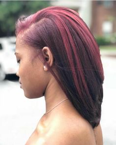 Burgundy Hair Transformation, Peanut Butter And Jelly Hair Color Black Women, Wine Red Hair Color For Black Women, Wine Hair Color Black Women, Dark Burgundy Hair Black Women, Burgundy Highlights On Black Hair, Dark Skin Red Hair, Curly Burgundy Hair, Burgundy Highlights On Dark Hair