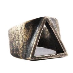 Man Triangle Ring Bronze Rustic Personalize Mens Rings Mens Ring Gold, Motion Sickness, Silver Ring Designs