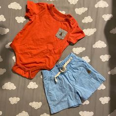 New Baby Gap Short Sleeves Onesie Tee T-Shirt & Shorts Set Bright Spring Summer Baby Toddler Kid Boys Color: Salmon Pink, Light Orange. Baby Blue, Light Blue. Condition: New Without Tags. Casual Short-sleeve Gap Tops, Gap Cotton Summer Sets, Casual Gap Sets For Spring, Orange Cotton Playtime Sets, Casual Gap Playwear Sets, Gap Casual Playwear Sets, Summer Casual Sets By Gap, Casual Summer Sets By Gap, Casual Summer Sets From Gap