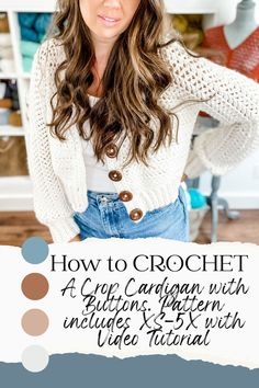 a woman with her hands on her hips and the words how to crochet