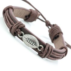 PRICES MAY VARY. ⭐Leather Wrap Bracelet: Quality and comfort. Adjustable slip-knot closure expands to fit any size wrist. This bracelet is simple and easy to wear, made from quality soft material that can handle daily wear. ⭐Sport's Bracelets for Teenager Boys: A great gift for the pre-teen or teen boy in your life that loves playing sports! ⭐Gifts for Dad: Ready to be gifted to the man in your life, comes in a Soul Statement gift pouch. A good gift for Father's Day, Christmas or a confirmation Moonstone Engagement Ring Rose Gold, Paracord Crafts, Fan Bracelet, Masculine Jewelry, Teenager Boys, Baseball Bracelet, Football Bracelet, Birthday Father, Band Bracelets