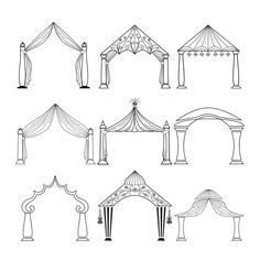 various types of gazebos and canopyes for the wedding ceremony or other outdoor event