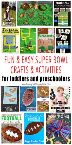 fun and easy super bowl crafts and activities for toddlers and preschoolers