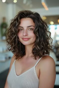 38 Shoulder Length Curls Hairstyles for Effortless Glam Light Brown Hairstyles, Curly Medium Hair, Very Short Hairstyles For Women, Mid Hairstyles, Short Haircuts For Curly Hair, Shoulder Length Haircut, Very Short Hairstyles, Hair Styles For Medium Hair, Curled Hairstyles For Medium Hair