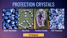 several different types of crystals are shown in this advertment for the company's website