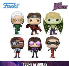 the avengers pop vinyl figures are on display