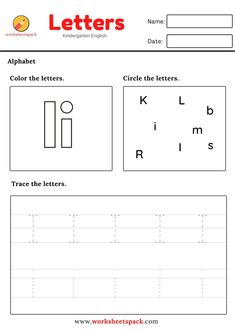 letter worksheet for kids to learn how to write and draw letters with pictures