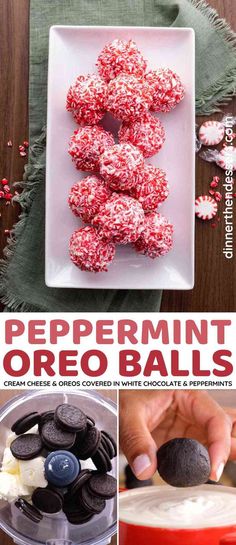 peppermin oreo balls are being made in the microwave and ready to be eaten