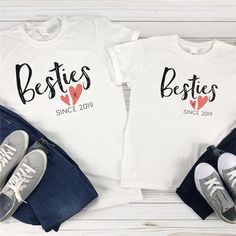 Personalized Bestie Shirts | Mommy and Me Shirts Best Friends T Shirts, Best Friend T Shirt Ideas, Mommy To Be Shirts, Friend T Shirts, Best Friend Matching Shirts, Mom And Me Shirts, Mother Daughter Shirts, Daughter Shirts, Best Friend T Shirts