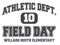 the logo for athletic dept 10 field day, which is held in front of a white background