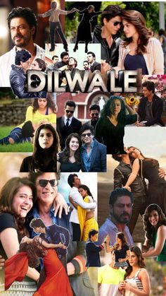 the poster for dilwale is shown with many different people and their names on it