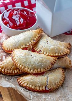 homemade empanada pastries with ketchup on the side