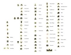 an image of the symbols for different types of people and places to see them on this page