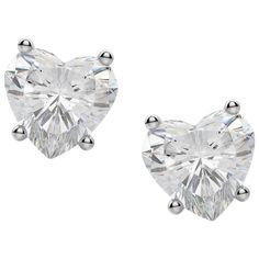 GIA Certified 1.80 Carat Heart Cut Shape Diamond Studs E/F Color VS2 Clarity Rings Luxury, Heart Shaped Diamond, Fine Jewels, Modern Earrings, Dream Jewelry, Diamond Earrings Studs, Modern Jewelry, Diamond Studs, Estate Jewelry