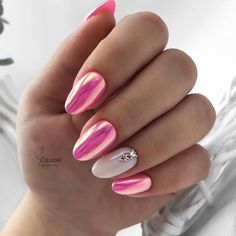 Unghie Nail Art, Vibrant Nails, Simple Acrylic Nails, Pretty Nail Art Designs, Almond Acrylic Nails, Sparkly Nails, Fabulous Nails, Funky Nails