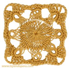 a crocheted square with an intricate design