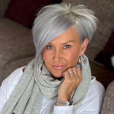 Short Gray Hair Edgy, Grey Hair Styles For Women, Short Silver Hair, Longer Pixie Haircut, Haircuts For Long Hair With Layers, Funky Short Hair, Gorgeous Gray Hair