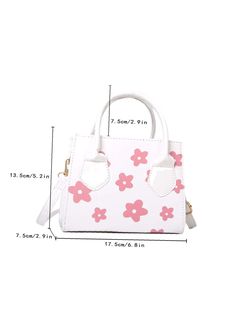 Bag For Love - Floral Graphic Double Strap Square Bag - Women Satchels Product Description Color Pink Strap Type Adjustable Strap Type Double Handle Pattern Type Floral Style Fashionable Bag Size Small Quantity 1 piece Type Square Bag Coating 100% Polyurethane Composition 100% Polyurethane Material PU Leather Size Chart INCH CM Size Bag Width Bag Height Bag Length Strap Length one-size 3 5.3 6.9 47.2 Size Bag Width Bag Height Bag Length Strap Length one-size 7.5 13.5 17.5 120 Similar Products h2 White School Bag For Spring, White School Bags For Spring, Cute White Bags For Spring, Cute White Bag For Spring, Cute White Shoulder Bag For Spring, White Summer School Bag, Cute Small Pink Bag, Cute Square Bag For Spring, Cute White Shopping Bag