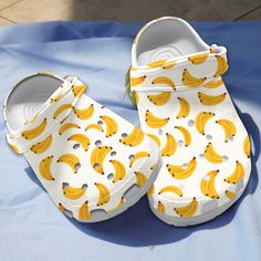 Soft Banana Beige Clogs For Kids & Adluts Fun Non-slip Summer Clogs, Yellow Non-slip Beach Clogs, White Non-slip Fun Clogs, Yellow Non-slip Casual Clogs, Yellow Casual Non-slip Clogs, Fun White Slip-on Clogs, Casual Yellow Clogs For Beach, Casual Yellow Clogs For The Beach, Casual Yellow Beach Clogs