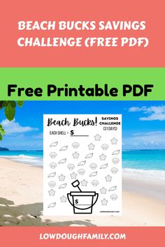 beach buckets savings challenge with free printable