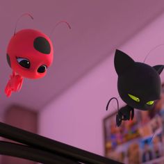 two little bugs are flying next to each other in this animated scene from the movie ladybug and the tramp