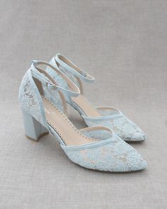 Light Blue Crochet Lace Almond Toe Block Heel With Pearls - Etsy Spring Wedding Shoes In Lace, Fitted Lace Wedding Shoes For Spring, Light Blue Ankle Strap Wedding Shoes, Spring Wedding Shoes With Ankle Strap In Lace, Spring Wedding Shoes With Lace And Ankle Strap, Lace Closed Toe Heels With Lace Trim, Lace Trim Closed Toe Heels, Spring Lace Wedding Shoes With Ankle Strap, Closed Toe Wedding Shoes With Lace Trim