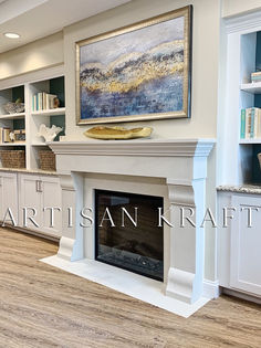 Winnetka Fireplace Surrounds cast stone by Artisan Kraft. Shop our link below for more cast stone fireplace surrounds. Wood Stoves Ideas, Marble Mantle, Fireplace Makeovers