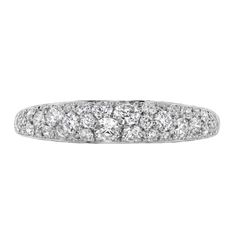 Hearts on Fire Ring Hearts on Fire 18K White Gold Grace Domed Diamond Ring 6.5 Luxury White Eternity Band With Pave Setting, Dazzling White Gold Eternity Band With Pave Setting, Dazzling White Eternity Band With Brilliant Cut, Dazzling White Brilliant Cut Eternity Band, Diamond White Pave Setting Round Cut Diamond Ring, Diamond White Diamond Ring With Pave Setting, Dazzling Eternity Band With Pave Setting, Diamond White Ring With Pave Setting, White Eternity Band With Pave Setting For Promise Ring