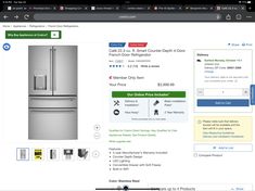 an image of a website page for refrigerators and appliance's on sale