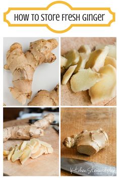 how to store fresh ginger on a cutting board