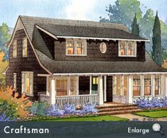 this is an artist's rendering of the craftsman - style house plans for homes