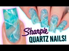 Granite Nails, Sharpie Nail Art, Sharpie Nails, Marble Nails Tutorial, Water Nails, Water Color Nails, Marble Nail Designs, Marble Nail, Rose Nail Art