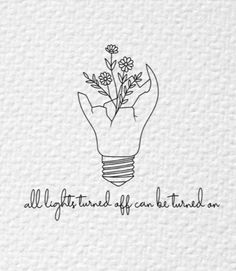 a light bulb with flowers in it and the words, all things kind of can be found