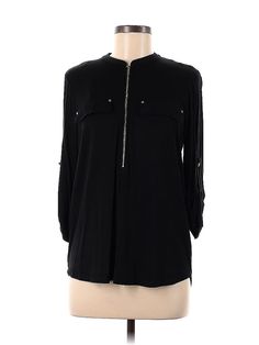 Calvin Klein Long Sleeve Blouse Size: Medium Tops - used. No Fabric Content | Calvin Klein Long Sleeve Blouse: Black Tops - Size Medium Affordable Calvin Klein Long Sleeve Blouse, Black Long Sleeve Blouse, Black Blouse Long Sleeve, Calvin Klein Black, Blouse Black, Black Long Sleeve, Sleeve Blouse, Long Sleeve Tops, Calvin Klein