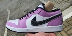 Air Jordan 1 Low SE "Violet Shock" Custom Purple Sneakers For Light Sports, Purple Custom Sneakers For Light Sports, Lavender Low-top Sneakers For Streetwear, Purple Casual Custom Sneakers For Sports, Casual Purple Custom Sneakers For Sports, Purple Breathable Sneakers For Streetwear, Yeezy Sneakers, Air Jordan Sneakers, Beach Design