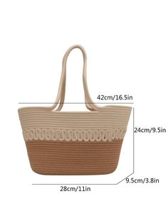 Enhance your beach attire with our Khaki Colorblock Knitting Kits Straw Beach Bag. Handmade with a large capacity, it's perfect for a summer holiday or leisure day. Add a touch of style and functionality to your beach essentials. Color : Multicolor Strap Type : Double Handle Style : Casual Bag Size : Large Style : Vacation Type : Crochet Bags Pattern Type : Colorblock Closure Type : No-closure Material : Polyester Composition : 100% Polyester Size Bag Height Bag Length Bag Width Handle Height on Bags Pattern, Straw Beach Bag, Knitting Kits, Pink Backpack, Crochet Bag Pattern, Knitted Bags, Crochet Bags, Bird In Bag, Summer Holiday