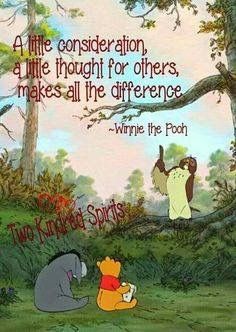 an image of winnie the pooh and friends in the forest with quote on it