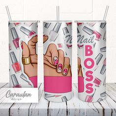 Nail Boss Tumbler, Nail Tech Tumbler, Design Nail Salon, Beauty Careers, Boss Design, Design Nail, Printing Company, Visiting Cards, Tumbler Design