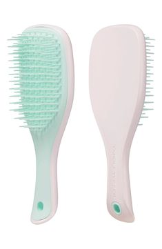 What it is: A detangling hairbrush in a travel size designed specifically for use in the shower, featuring a handle and no-slip design. What it does: This brush detangles without pulling, tugging or snagging hair. Its teeth glide effortlessly through all types of wet hair, making for an easy and painless experience. Plastic Made in the UK Mini Tangle Teezer, Stuff You Need, Things To Add To Your Wishlist, Dr Belongings, Christmas List Ideas, Travel Brush, Shower Products, Hair Care Tools, Tangle Teezer