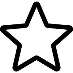 a black and white image of a star with one side facing the viewer, on a white background