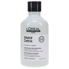 Introducing LOreal Professionnel Serie Expert Metal Detox Shampoo the perfect shampoo for achieving beautiful, salon-quality hair with minimal effort! Our professional and sulfate-free formula works to instantly detoxify your hair of any metal particles that comes from water or other services that may cause damage and breakage. Don't let those pesky metals ruin your colorprotect it with our easy-to-use Metal Detox shampoo. What sets this specific shampoo apart from the rest is its incredible str Loreal Shampoo, Beautiful Salon, Detox Shampoo, Clarifying Shampoo, Moisturizing Shampoo, Sulfate Free, Color Treated Hair, Treated Hair, L Oreal