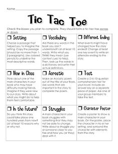 the tic tac toe worksheet for students to practice their writing skills