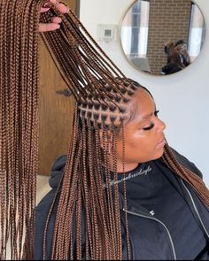 Small Knotless Braids Hairstyles With Color, Small Medium Knotless, Small Medium Knotless Braids, Small Box Braids Hairstyles, Braiding Ideas, Medium Knotless Braids, Fall Braids, Women Cornrows, Latest Hair Braids