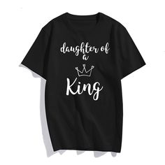 Christian T-shirt Daughterof The King Letter Print Cute Women T-shirt Jesus Shirt Harajuku Graphic Top Female King Letter, Toddler Jewelry, Jesus Shirt, Bible Covers, Daughters Of The King, Christian T Shirt, Sports Shops, Graphic Top, Jesus Shirts