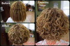 When Sue, in Waterloo (Class Act Hair Design) treats curls to TANIAjane Naturally Curly products- they bounce up and get excited again! Curly Products, Permed Hair, Bob Haircut Curly, Short Wavy Hair, Haircut And Color