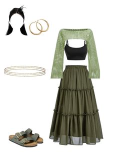 Earth girl inspired outfit. Casual day out inspo. Earthy Green Outfits, Earth Outfit Aesthetic, Earth Core Aesthetic Outfits, Earth Themed Outfits, Cute Earthy Outfits, Earth Girl Aesthetic Outfits, Earth Colors Outfit, Earth Girl Aesthetic, Aesthetic Outfits Modest