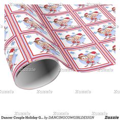 a christmas wrapping paper with santa clause on it