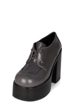 Chunky platform oxford Fits true to size Measurements taken from a size 7 5" Heel, 2" Platform Leather Upper, Leather Lining, Synthetic Sole Lace-up closure Oxford Platform, Chunky Platform, Jeffrey Campbell, Tap Shoes, Muse, Gray Color, Leather Upper, Dance Shoes, Oxford