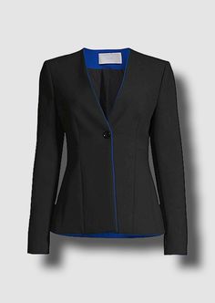 $495 Hugo Boss Women's Black Jucita Fitted Blazer Jacket Size 6 Description Blue contrast Split cuffs One button closure Polyester blend Dry clean Imported About Us We sell only 100% authentic clothing from new with tags to gently used. We have a 100% authentic or money back guarantee on every item we sell. Items are listed daily so make sure to put us on your favorite! We have been in business for over 10 years selling tens of thousands of designer items. We strive to meet your designer needs a Hugo Boss Women, Fitted Blazer Jacket, Designer Items, Fitted Blazer, Suit Separates, Tag Sale, Sell Items, Boss Lady, Debit Card